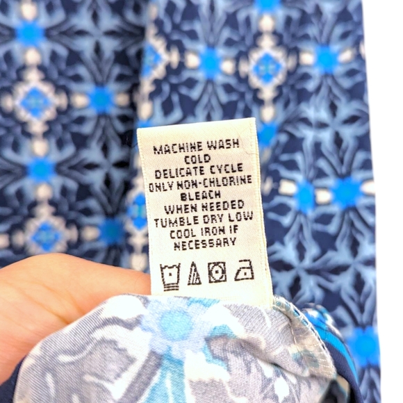 Max Studio Summer Dress Patterned Blue Women's Size Medium - Picture 4 of 5